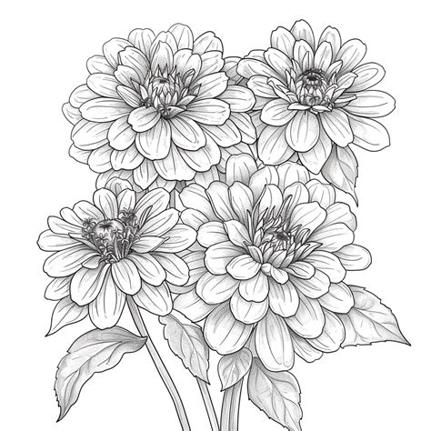 Disegni Da Colorare Di Fiori Di Zinnia