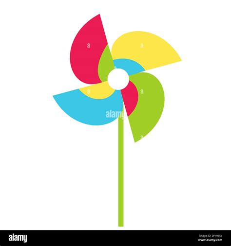 Pinwheel Garden Paper Windmill Toy Icon Vector Illustration Stock