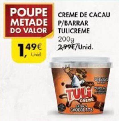 Promoção Creme de Cacau p Barrar Tulicreme 200g em Pingo Doce