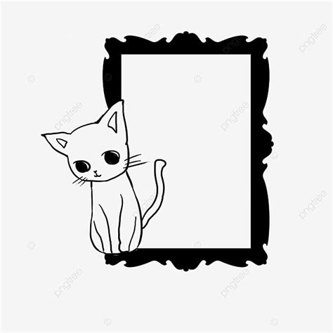 Hand Drawn Illustration Hd Transparent Cartoon Hand Drawn Kitten Frame