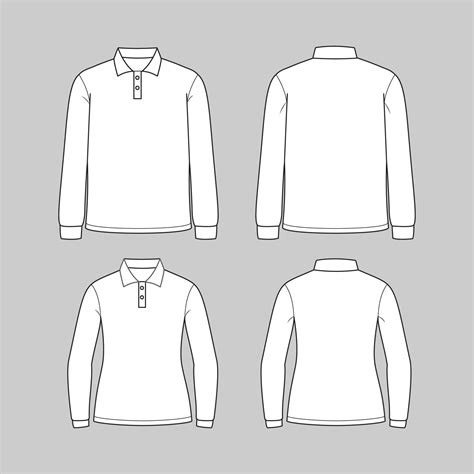 White Long Sleeve Polo Shirt Vector Art At Vecteezy