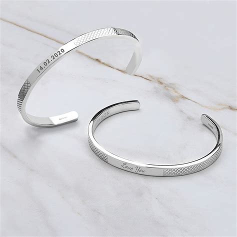 Engraved Silver Bangles in 2024 | Engraved jewelry, Silver bangles ...