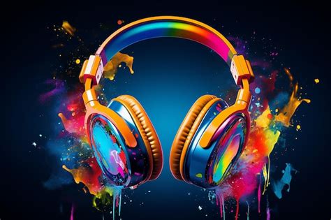 Premium Ai Image Vibrant Music Background With Headphones