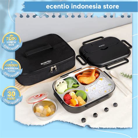 Jual Ecentio Lunch Bag Tas Bekal Makanan Set Tas Makanan Totebag Tas