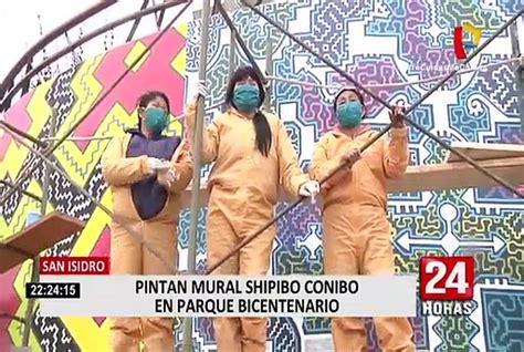 San Isidro Pintan Mural Shipibo Conibo En Parque Bicentenario V Deo