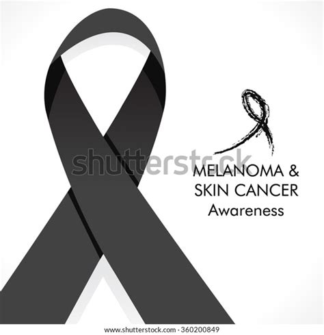 Melanoma Skin Cancer Awareness Black Ribbon Stock Vector Royalty Free