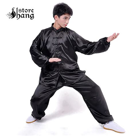 Adult Silk Chinese Traditional Kungfu Uniform Tai Chi Master Long