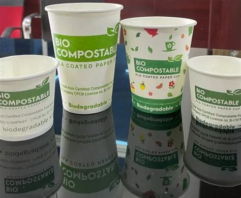 White Plain Biodegradable Pla Coated Paper Cups At Piece In