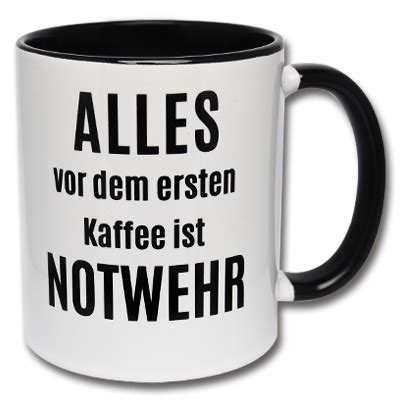 Bedruckte Tasse Mit Beidseitigem Spruch ALLES Vor Dem Ersten Kaffee