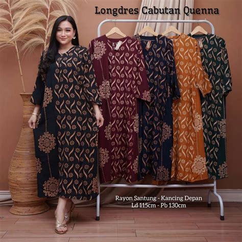 Jual Longdress Cabutan Paris Busui Ld Daster Batik Lengan Panjang