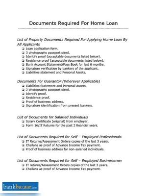 Home Loan Documents List PDF – InstaPDF