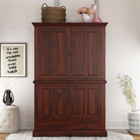 Solid Wood Tv Armoire With Doors - almoire