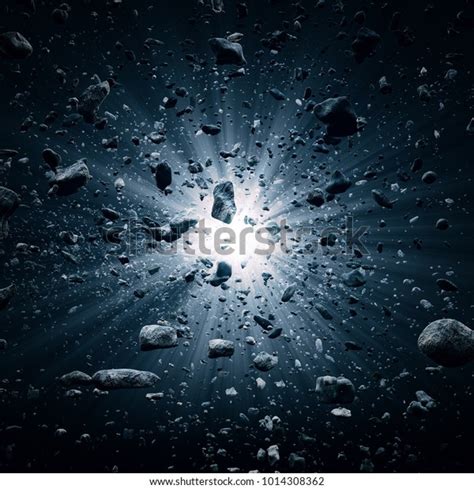 Rocks Debris Flying Through Space After Stock Illustration 1014308362 ...