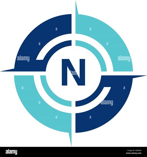 Compass Guide Solution Initial N Stock Vector Image Art Alamy