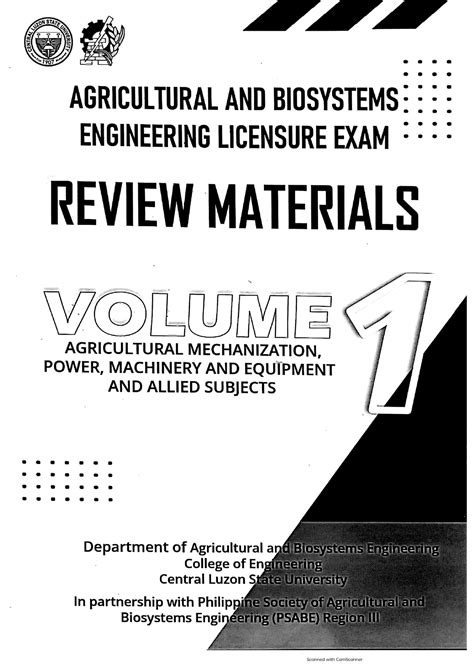 CLSU Reviewer-2022 Volume 1 - BS Agricultural and Biosystems ...