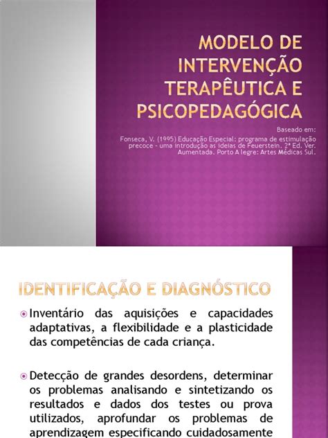 Modelo De Intervenção Terapêutica E Psicopedagógica Aprendizado