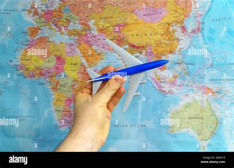 Flights in Asia region concept. Model aircraft over map Stock Photo - Alamy