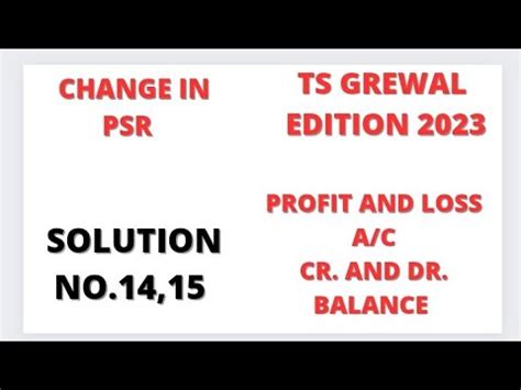 Solution No Chapter Change In Profit Sharing Ratio Ts