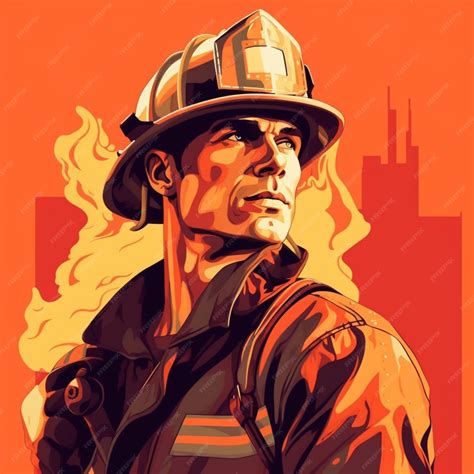 Premium Vector | Firefighter hero illustration