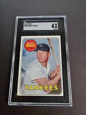 Topps Last Name In Yellow Mickey Mantle Sgc Ebay