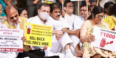 Rahul Gandhi Leads Congress Protest Against Hike In Fuel Prices In Delhi