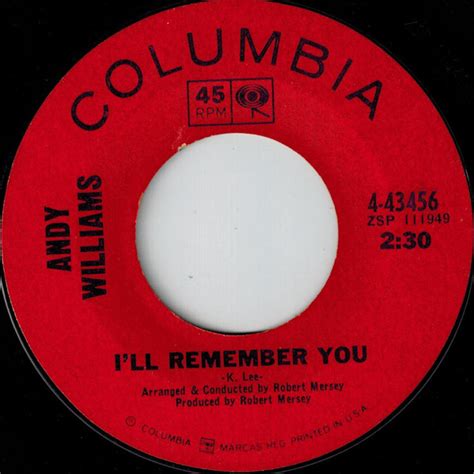 Andy Williams - I'll Remember You (1966, Vinyl) | Discogs