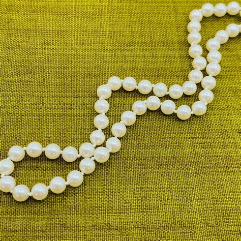 Vintage French Single Strand Of Faux Pearls Necklace Circa 1980s For Sale At 1stdibs