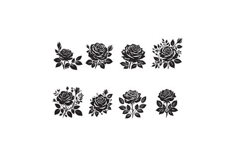 a row of roses silhouette 47457095 Vector Art at Vecteezy