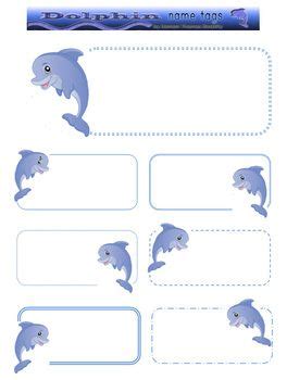 Dolphin Name Tags | Dolphins, Ocean theme classroom, Name tags