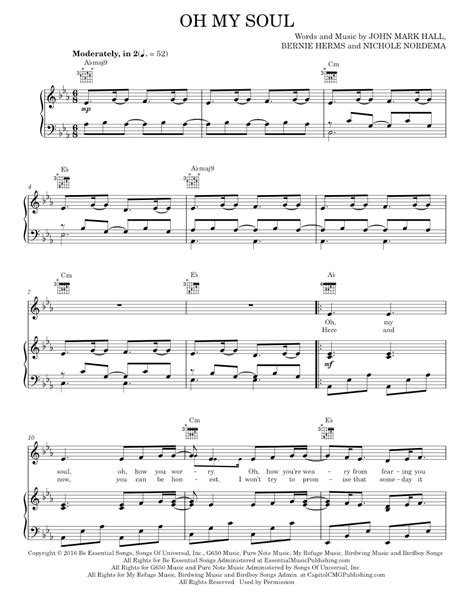 Play Official Version Of Oh My Soul Sheet Music By Casting Crowns For