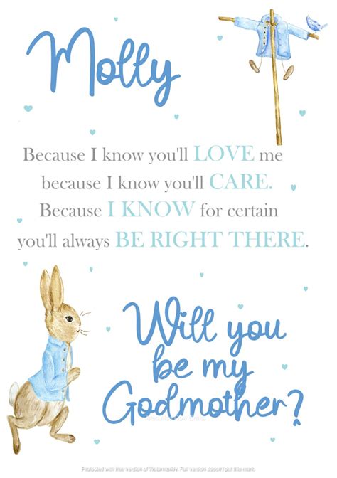 Personalised Will You Be My Godmother Card Will You Be My Etsy