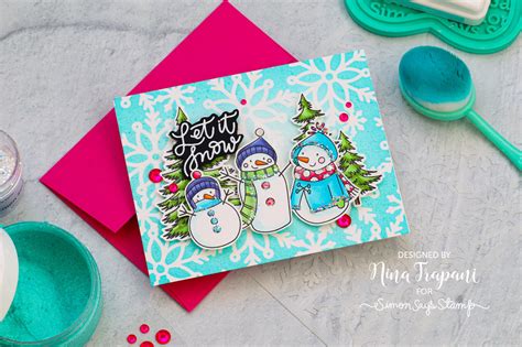 Stenciling With Ink And Glitz Glitter Gel Simons January 2022 Card