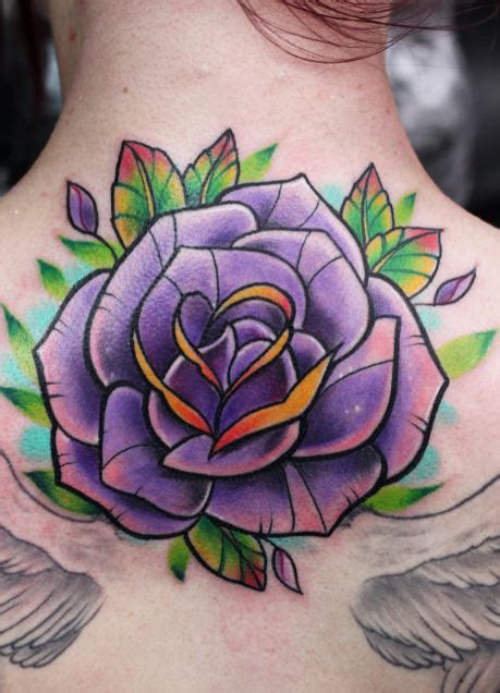 Purple Flower Design Tattoo