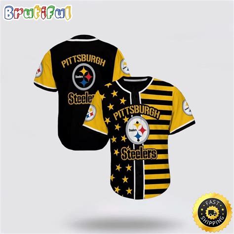 Nfl Pittsburgh Steelers Baseball Jersey Symbol Star And Stripes Yellow