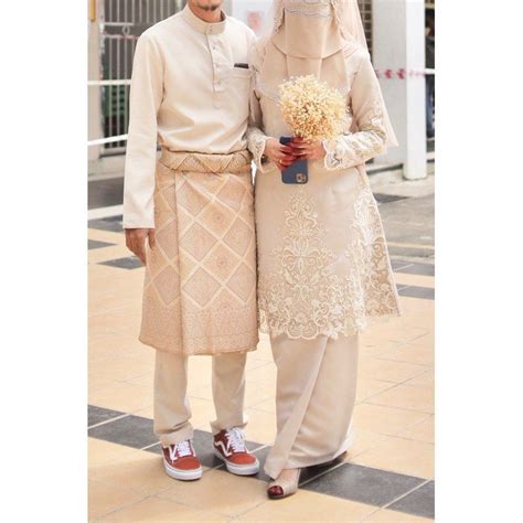 Hijabistahub Qaiser Baju Melayu Champagne Nude Caprice X Hijabistahub