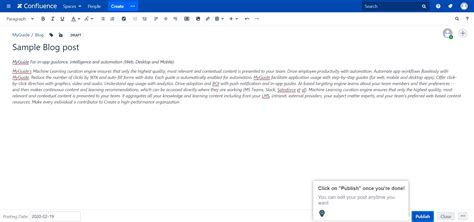 How to create a Blog post on Confluence | A Guide by MyGuide