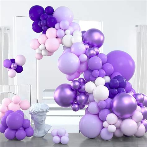 100 Pcs Shades Of Purple Balloons Different Sizes Pack Of 36 Inch 18