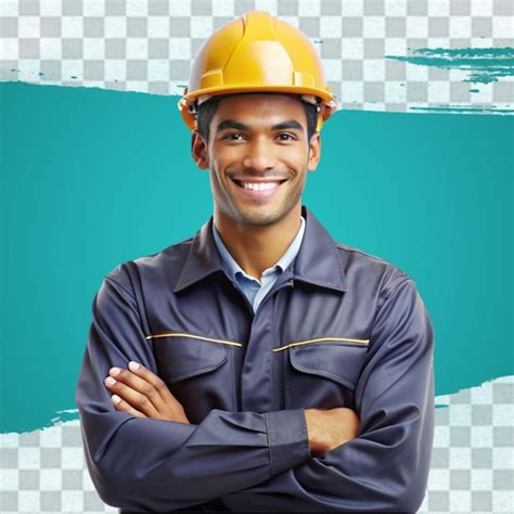 Premium Psd A Man Wearing A Hard Hat And Glasses Is Wearing A Hard Hat