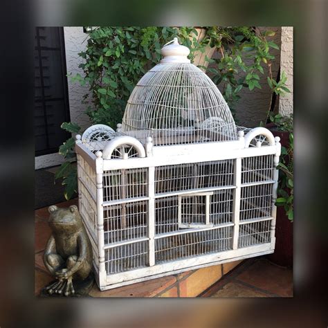 Vintage Metal Bird Cage / Vintage Victorian / Wood Bird Cage / - Etsy