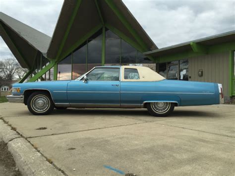 1976 Cadillac Coupe DeVille All Original Crystal Blue Firemist