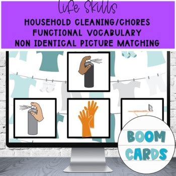 Household Chores Cleaning Vocabulary Non Identical Image Matching Boom