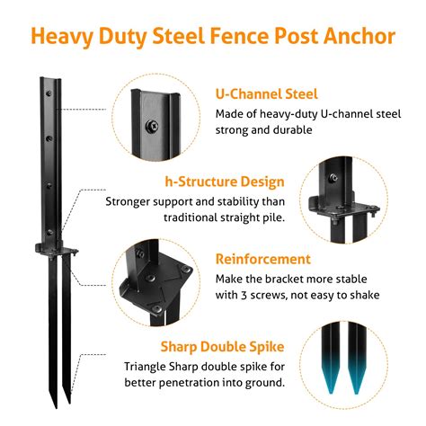 Snapklik WICHEMI Fence Post Repair Kit Fence Post Stake Ground