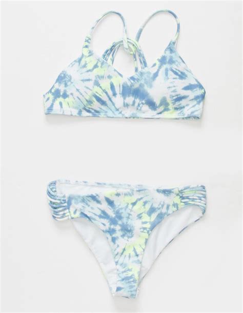 Full Tilt Strappy Blue Combo Girls Bikini Set Shopstyle