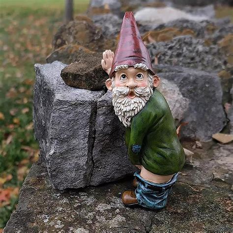 Funny Naughty Garden Gnomegnome For Garden Decorfunny Gnome Etsy