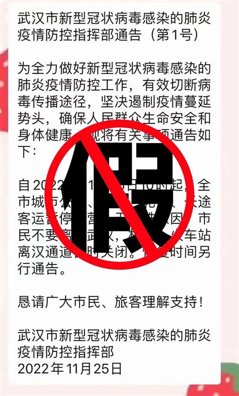 官方辟谣：“1号通告”武汉暂停客运，假的！ 腾讯新闻