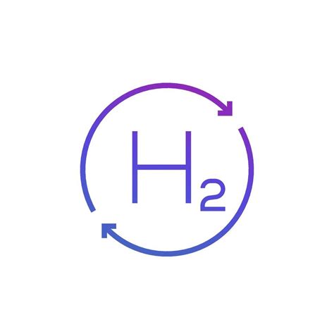 Hydrogen Icon With Arrows Line Vector 5973021 Vector Art At Vecteezy