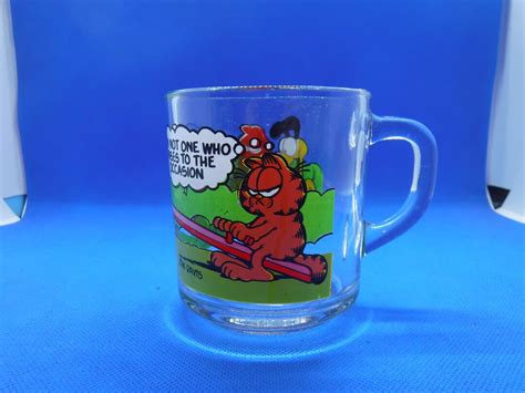 Anchor Hocking Mcdonalds Garfield 1980 Seesaw Comic Mug Etsy