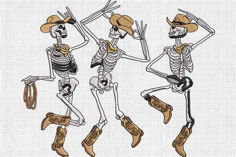 Cowboy Skeletons Dancing Creative Fabrica