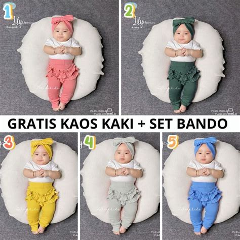 Jual Baju Bayi Newborn Perempuan Set Bando Umur Bulan Bulan