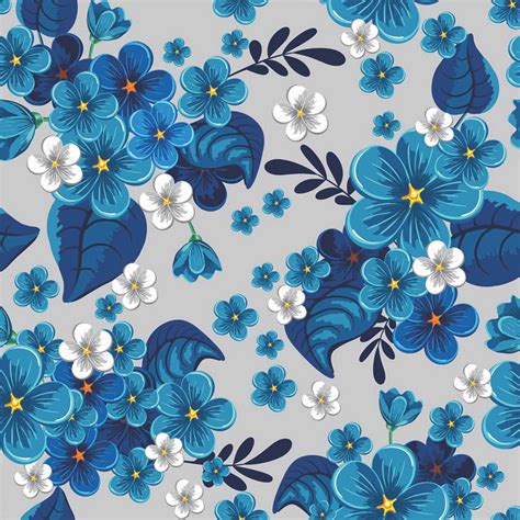 Papel De Parede Floral Azul Autocolante Vinílico Elo7